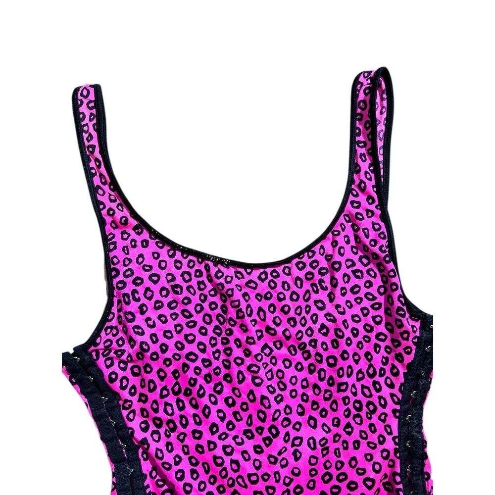 Cole of California Pink Cheetah Print Bathingsuit HTF Sz 12